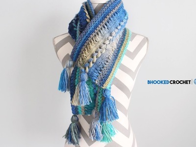 Waves Crochet Hairpin Lace Infinity Scarf