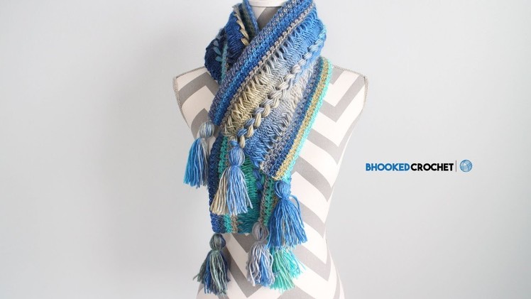 Waves Crochet Hairpin Lace Infinity Scarf