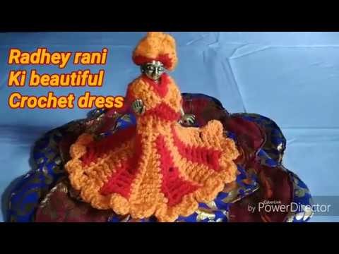 Yugal sarkar Radharani Ji ki full crochet dress.matarni ki dress 3 number size