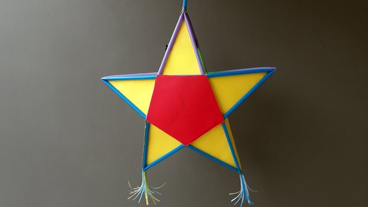 Amazing diy projects with drinking straw - How to make paper straw star lantern