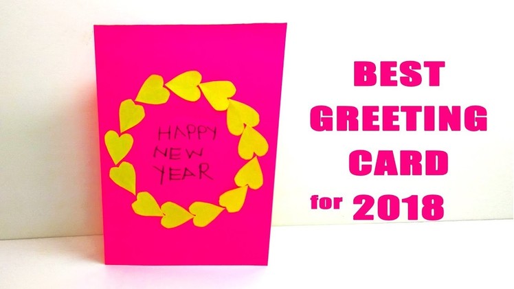 Best Greeting card 2018 | How to make Happy New Year Card | New Year Photo Card | Lina's Craft Club