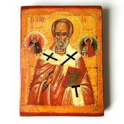 Byzantine Icon Saint Nicholas Large Orthodox Christian Religious Icon Saint Nikolaos the Wonderworker Catholic Plaque Christian art gift