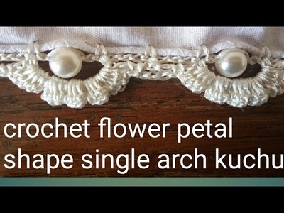 Crochet flower petal shape single arch Saree kuchu. Saree tassel. edging by Nidhi fashions