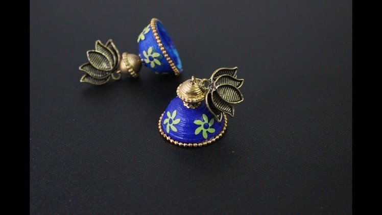 DIY new fashion  Quilling earrings.How to make new design Quilling jhumkas