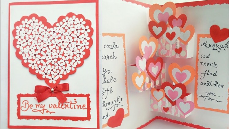 DIY Pop Up Valentine Day Card.How to make Pop Up Card for Valentine. Hearts Pop Up Card