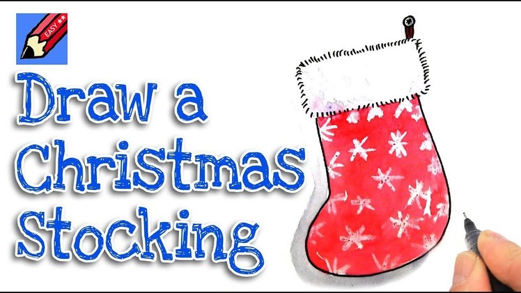 How to draw a Christmas Stocking Real Easy - Step by Step