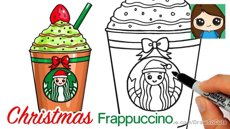 How to Draw a Starbucks Christmas Frappuccino Easy