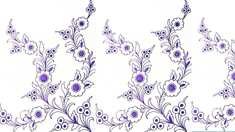 How to draw floral design for hand embroidery designs patterns