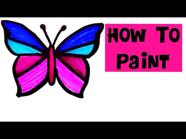 How To Draw Painting butterfly for kids easy tutorial drawing step by step diy card craft simple