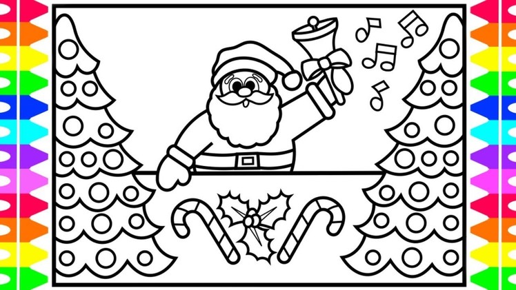 How to Draw SANTA CLAUS Jingle Bells | Santa Drawing Step by Step for Kids | Fun Coloring Pages Kids