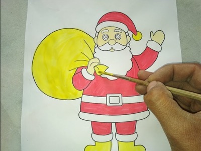 How to Draw Santa ???? Claus Painting Merry Christmas Special For Kids !! Uv Arts & Crafts
