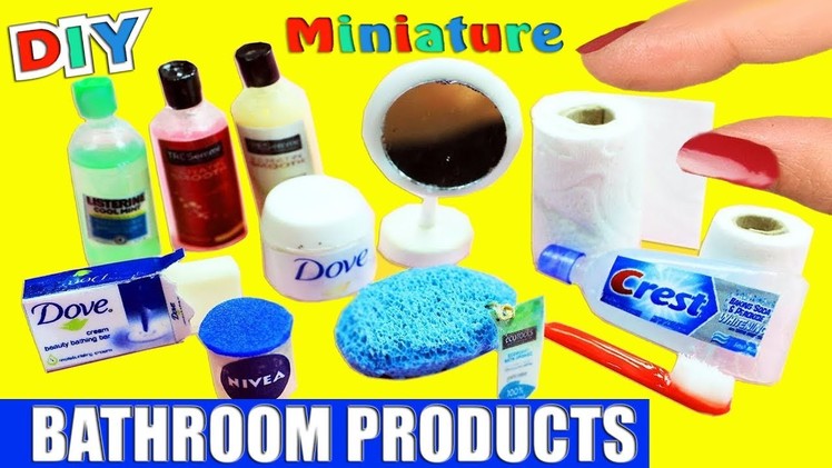 How to Make 100% Real Working Miniature Bath. Bathroom  Accessories - 10 Easy DIY Doll Crafts