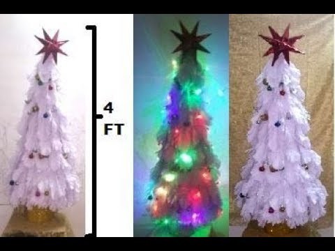 HOW TO MAKE 4 FEET  FABRIC CHRISTMAS TREE EASILY AT HOME