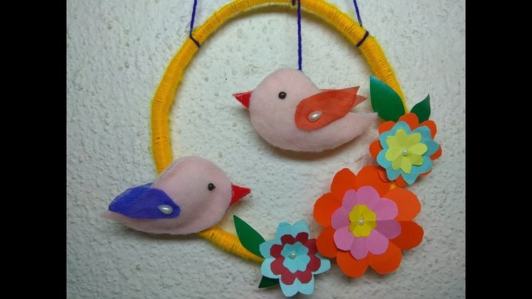 How to make a bird and wall hanging from paper at home. DIY for kids. Cloth Hacks. Making Bird