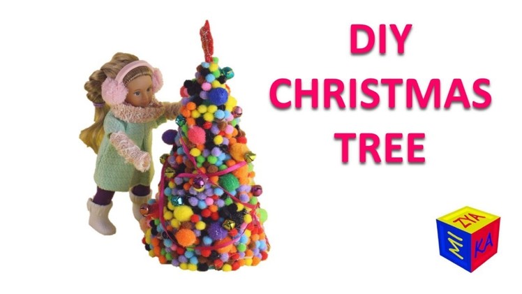 How to make a Christmas tree for your dolls. Hands-on crafts pom pom Christmas tree for kidsls 10+