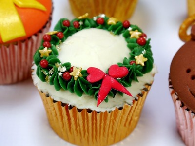 How To Make A Christmas Wreath Cupcake