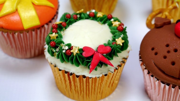 How To Make A Christmas Wreath Cupcake