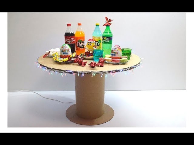 How to make a New Year's table made of cardboard for children