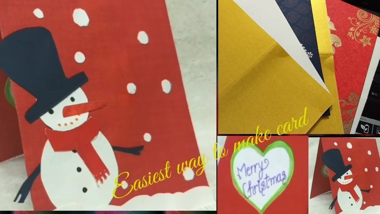 How to make christmas card |greeting card in fastest and easiest way.