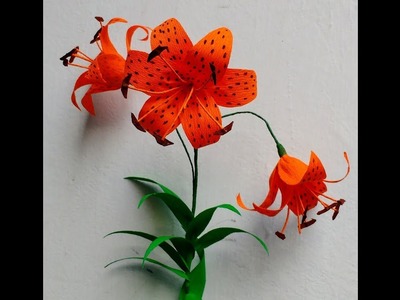 How to make Crepe Paper Flowers Tiger Lily. Lilium lancifolium ( flower # 229)