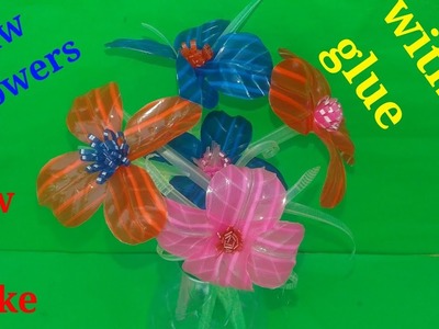 How to make drinking straw flowers without glue