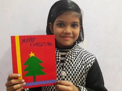 HOW TO MAKE EASY CHRISTMAS GREETING CARD AT HOME