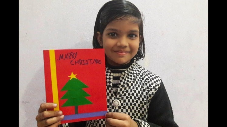 HOW TO MAKE EASY CHRISTMAS GREETING CARD AT HOME