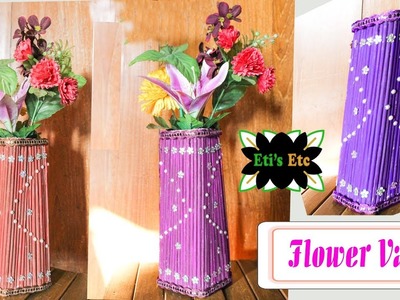 How to Make Flower Vase With Newspaper and CardBoard | Home Decoration Idea | Best Out of Waste