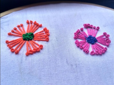 How to make hand embroidery - flower design with french knot