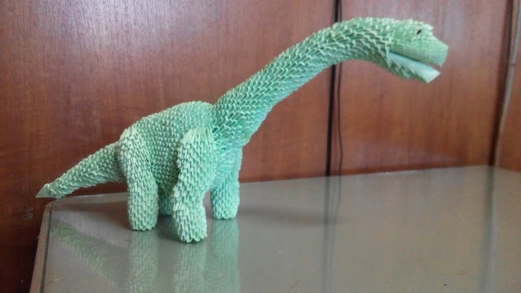 How to make origami 3d dinosaur brachiosaurus. brontosaurus part 2