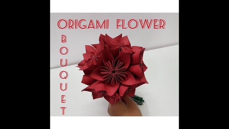 How to make origami flower bouquet||Origami Kusudama Flower