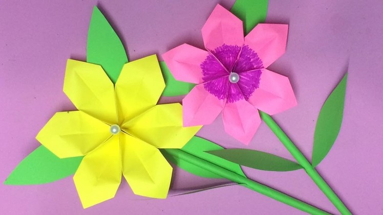 How to Make Origami Flower with Paper | Making Paper Flowers Step by Step | DIY-Paper Crafts