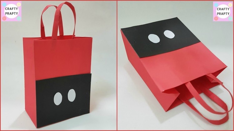 How to make Paper Bag. DIY Mickey mouse Paper Bag. DIY Paper bag for treat.DIY Goodie Bag.Candy bag