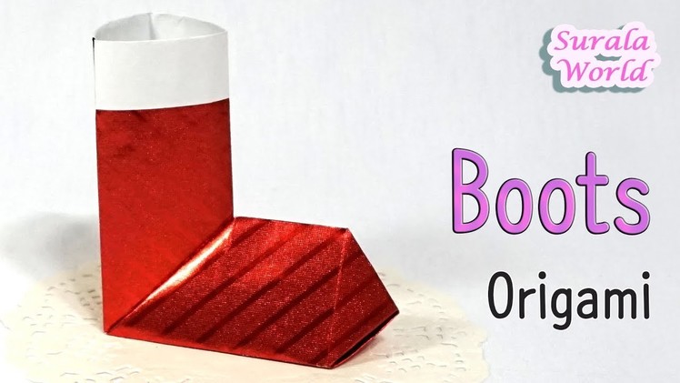 How to make paper Boots. (Santa Boot, Christmas Stocking)