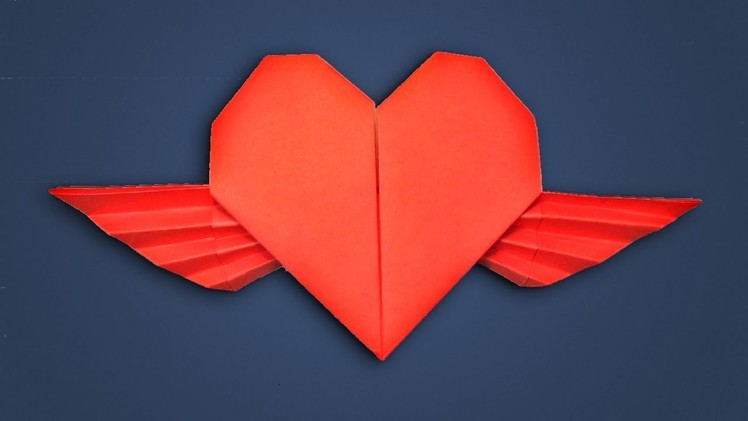 How to Make Paper Heart With Wings for Valentine's Day - Origami Winged Heart