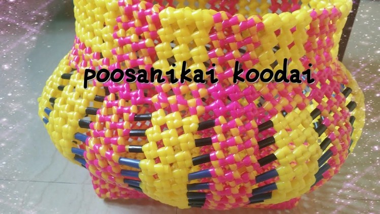 How To Make POOSANIKAI KOODAI OR(pumpkin shape basket) part1