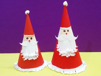 How to Make Santa Claus Hat with Paper | Santa Claus hat | Christmas Gifts | Crafts Now