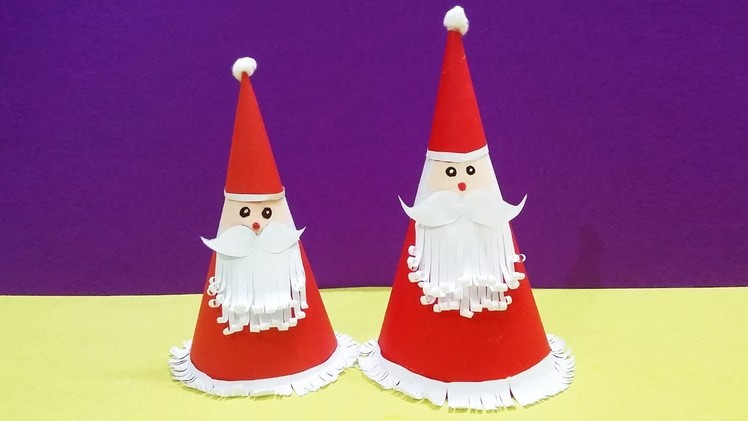 How to Make Santa Claus Hat with Paper | Santa Claus hat | Christmas Gifts | Crafts Now