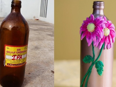 HOW TO RECYCLE GLASS BOTTLE WITH CLAY | SHILPKAR  CLAY CRAFTS |