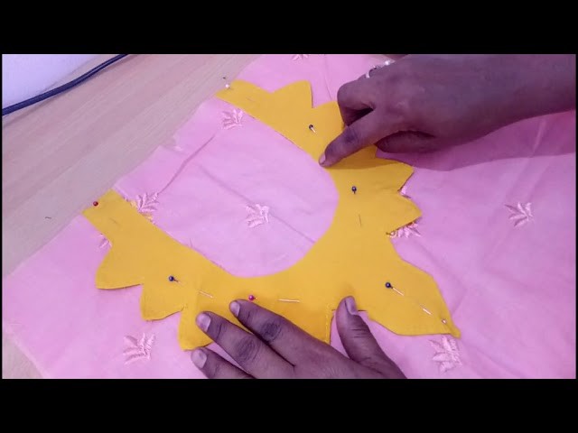 How to stitch latest Flower shape Front Neck Design for Kameez (Kurti) in hindi