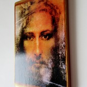 Jesus icon Shroud of Turin Large Handmade Wooden Icon Christian Art Orthodox Catholic Icon Religious icon