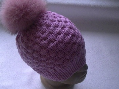 Knitting a hat of 'bouffe' pattern