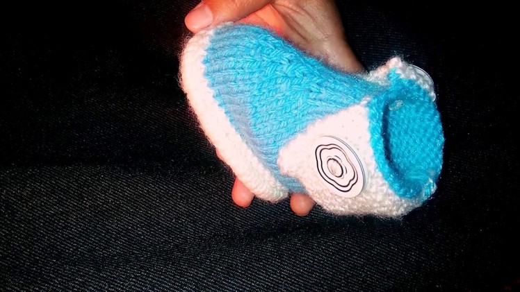 Knitting baby booties boot style in Hindi.3 to 8 months babies.part 1.2continue part 2.design no#4.