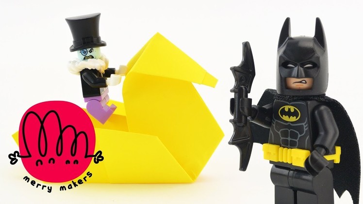 LEGO Batman! How to make a Duck with Paper Origami for Kids with LEGO Batman and Penguin