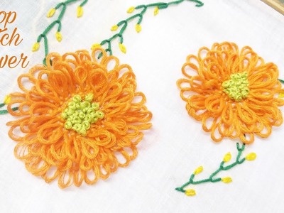 Loop Stitch Flower (Hand Embroidery Work)