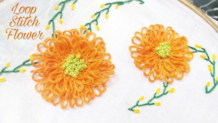 Loop Stitch Flower (Hand Embroidery Work)