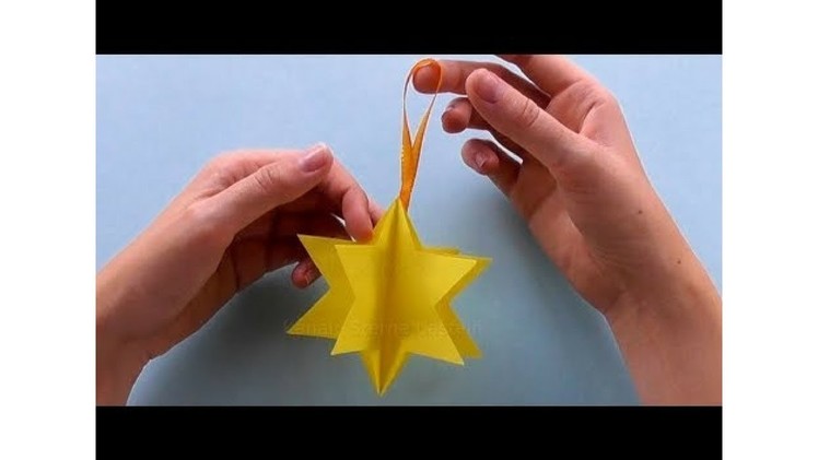 Make a paper comet.Sterne basteln mit Papier.chrismast decoration.4kids chanel