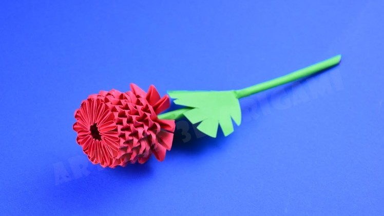 Origami flower rose from pieces of paper ♡ DIY How to make an origami flower 3D