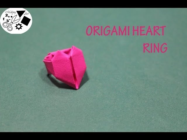 Origami paper heart ring- How to make paper ring- paper ring tutorial