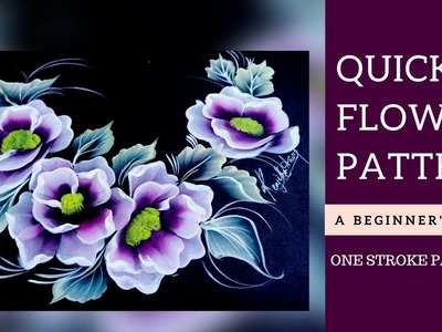 Quick and simple floral pattern | Acrylic painting |How to paint Flowers | christmas series